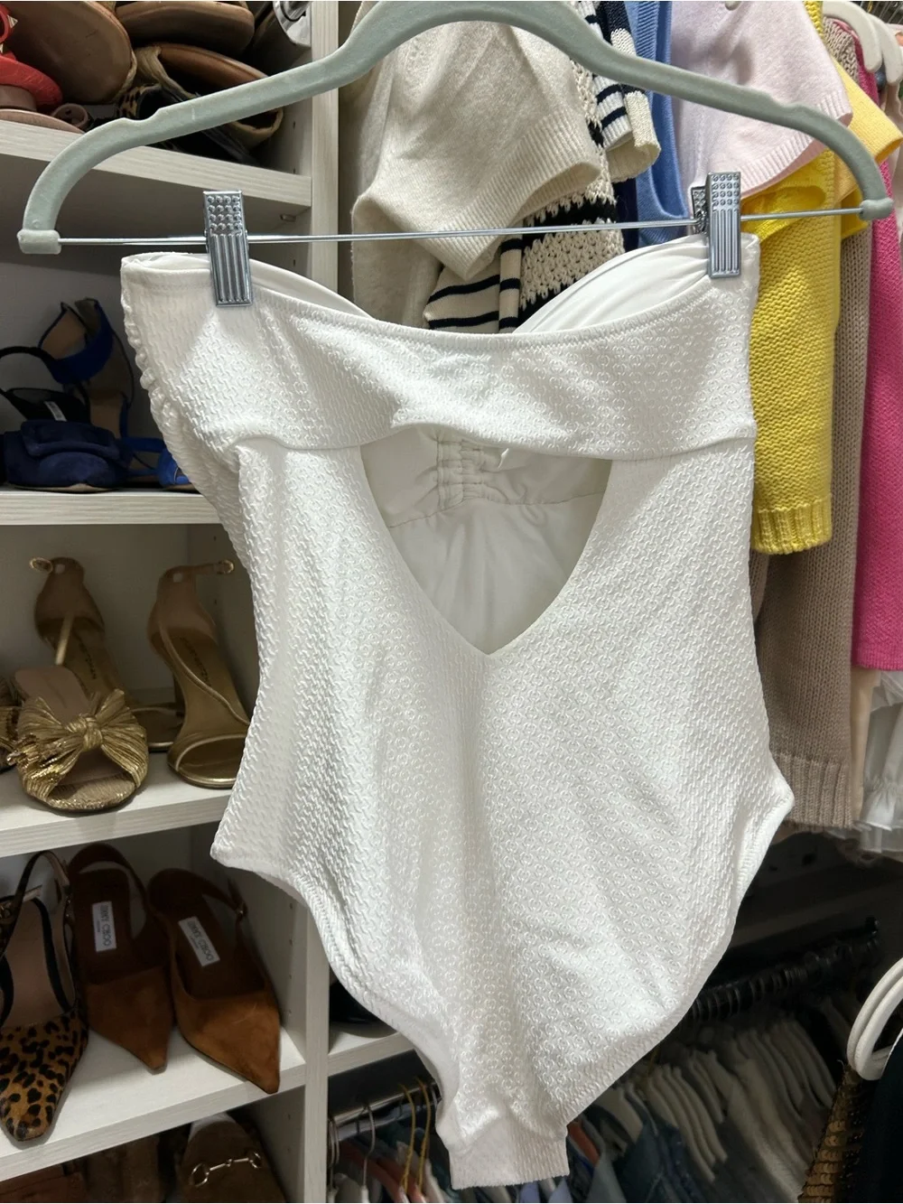 Melissa Odabash White Strapless One-Piece Swimsuit with Drawstring US 8